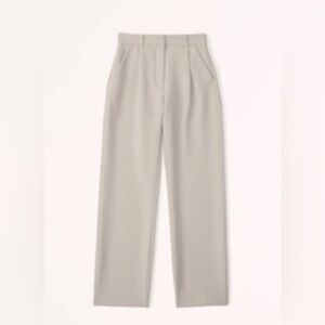 NWT Abercrombie & Fitch Tailored Relaxed Straight Pant size 28 Short Light Taupe